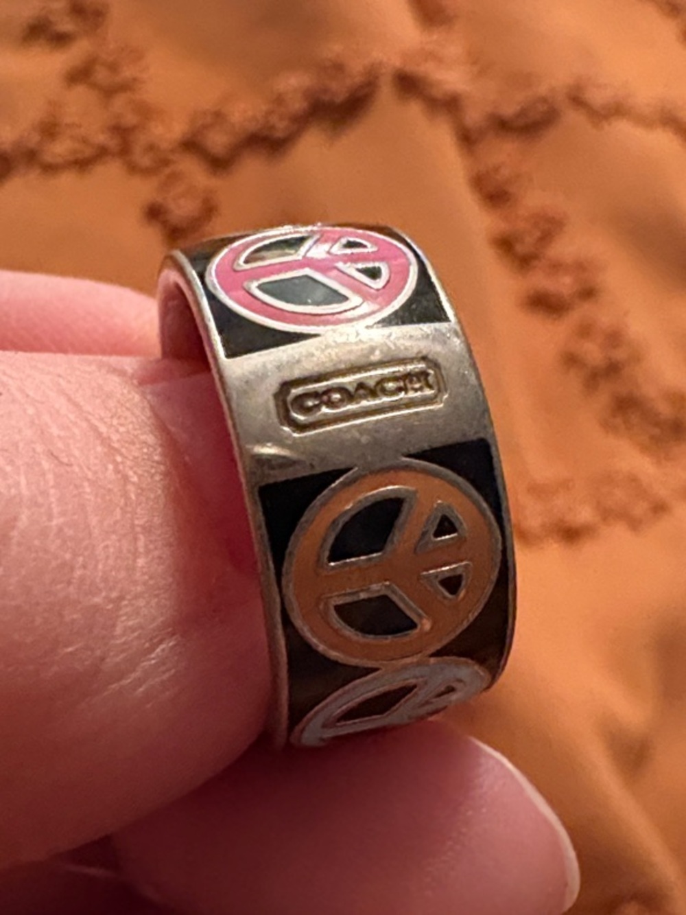 Coach Silver Peace Ring